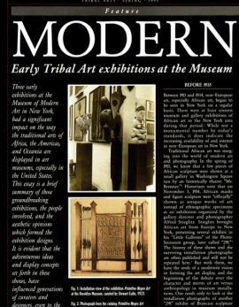 Les Temps modernes. Premières expositions d'Art Tribal au Musée d'Art Moderne de New York 1935-1946