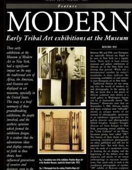 Modern Times. Early Tribal Art exhibitions at the Museum of Modern Art in New York 1935-1946