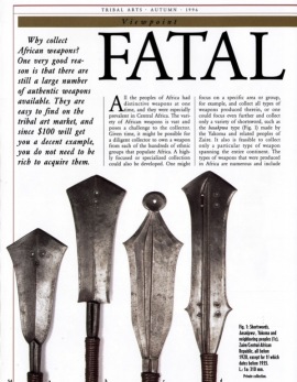 Fatal Beauty: Tips for Collectors of African Weapons