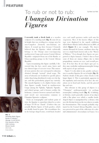 To rub or not to rub: Ubangian Divination Figures