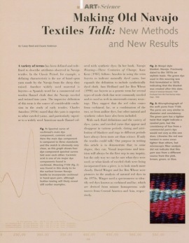 Making Old Navajo Textiles Talk: New Methods and New Results