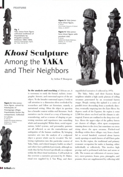 Khosi Sculpture Among the Yaka and Their Neighbors