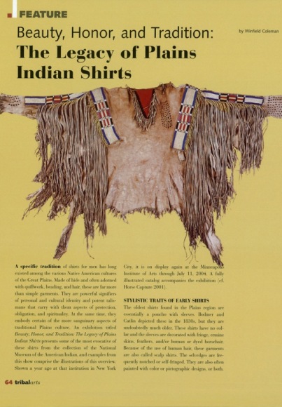 Beauty, Honor and Tradition: The Legacy of Plain Indians Shirts