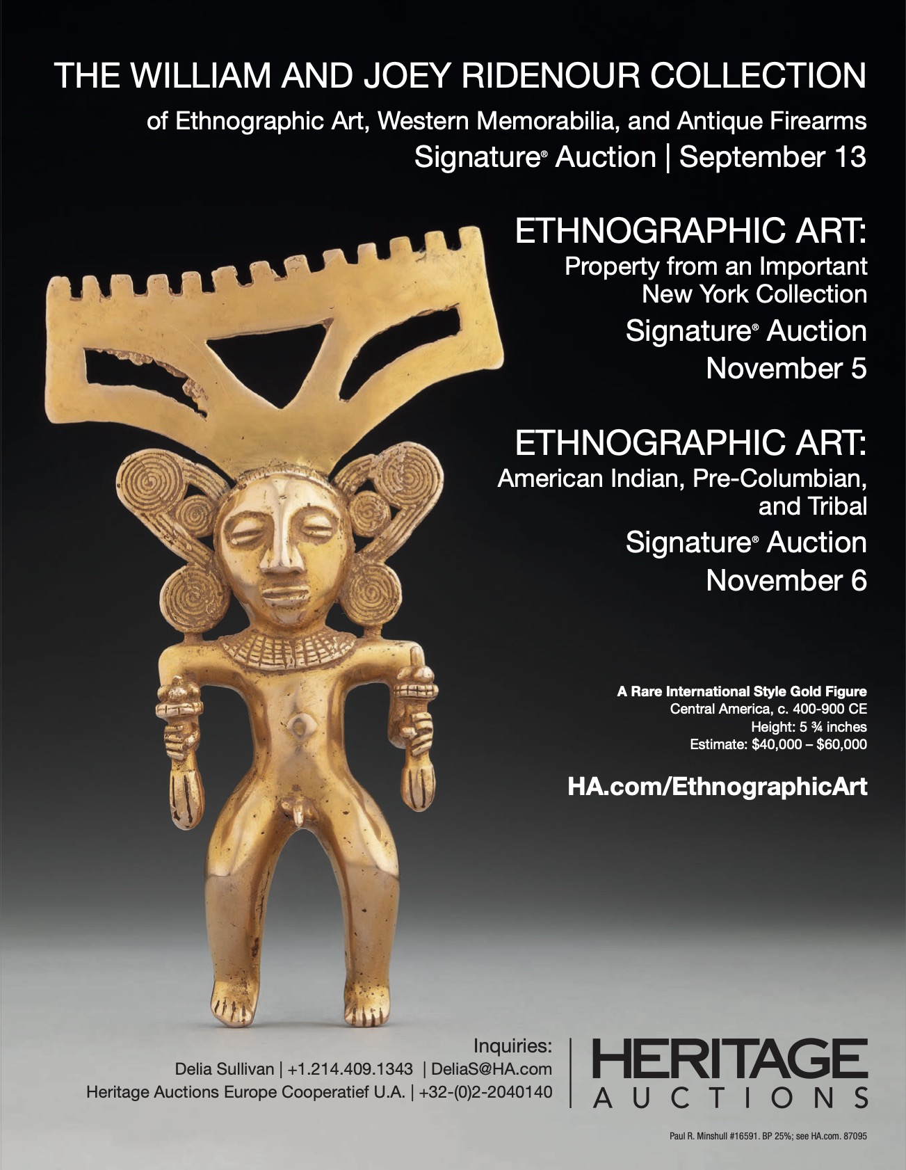 Heritage auction precolumbian art