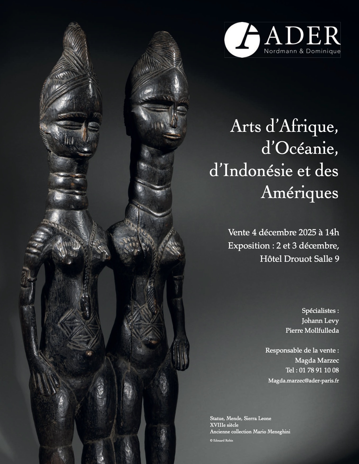 Ader - Vente publique arts d'afrique décembre 2025