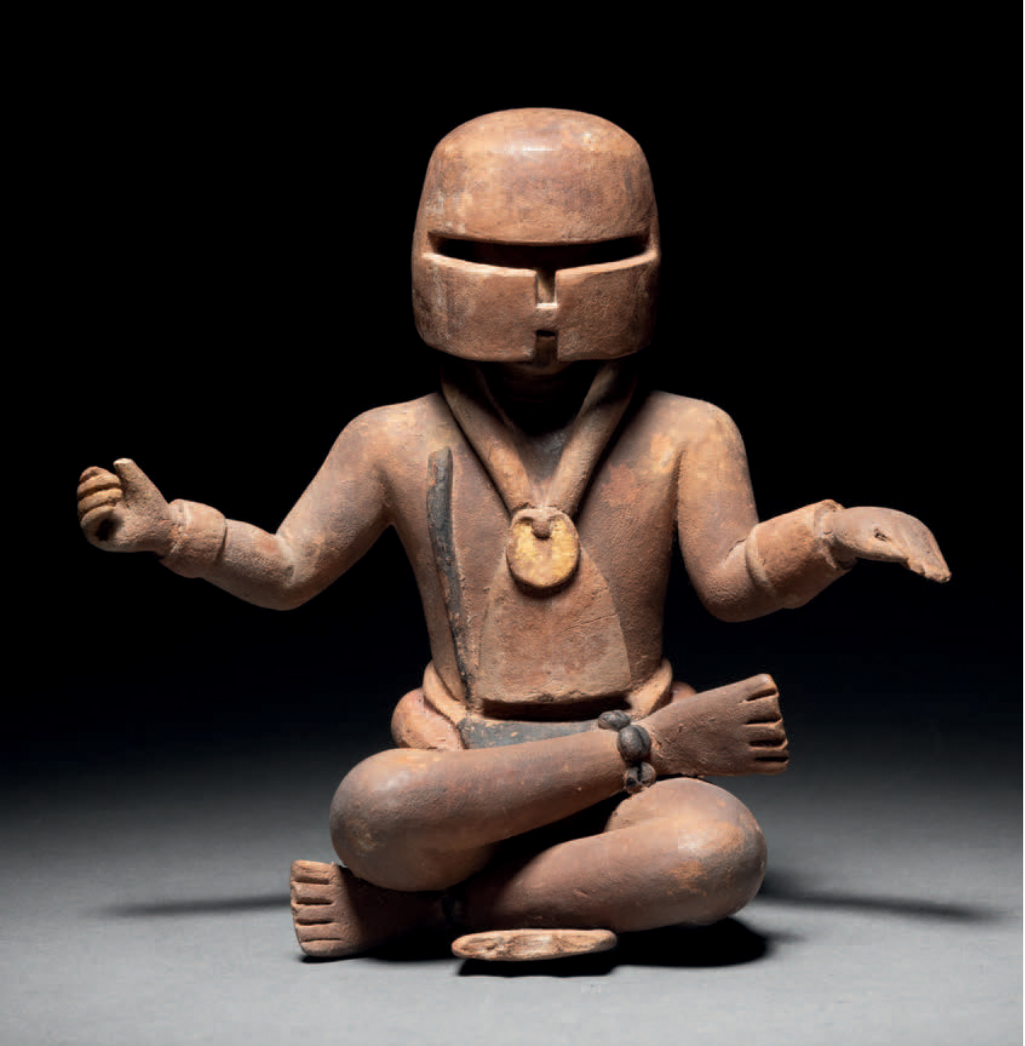 Seated figure wearing a mask, Mayan culture, Petén, Guatemala 