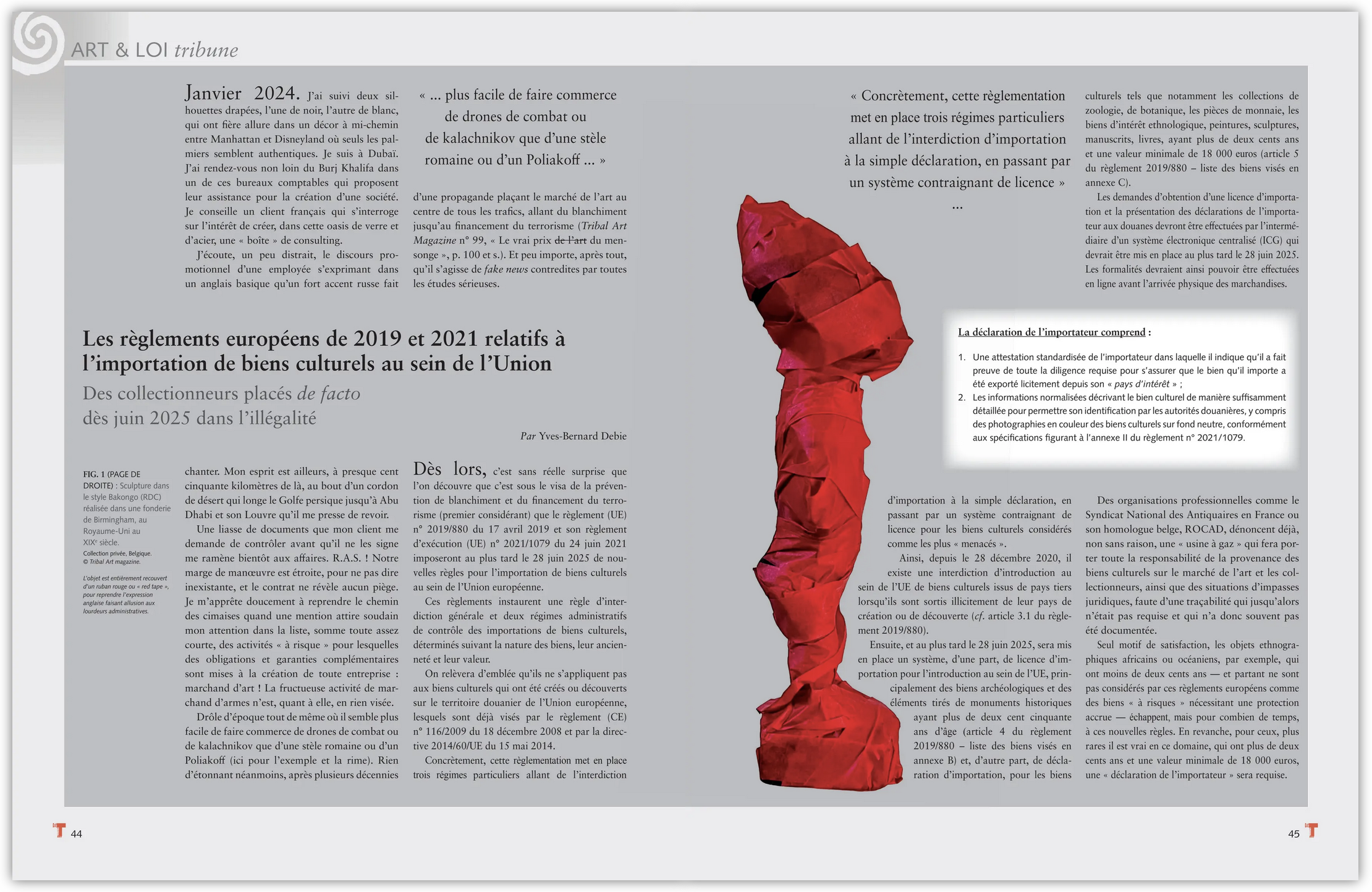 Yves-Bernard Debie - Art et Loi Tribune