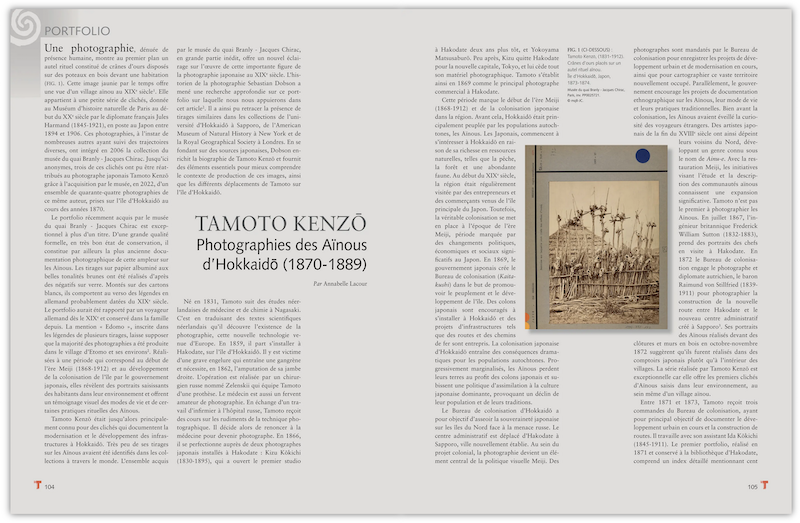 Tamoto Kenzō. Photographies des Aïnous d’Hokkaidō (1870-1889) Annabelle Lacour T114
