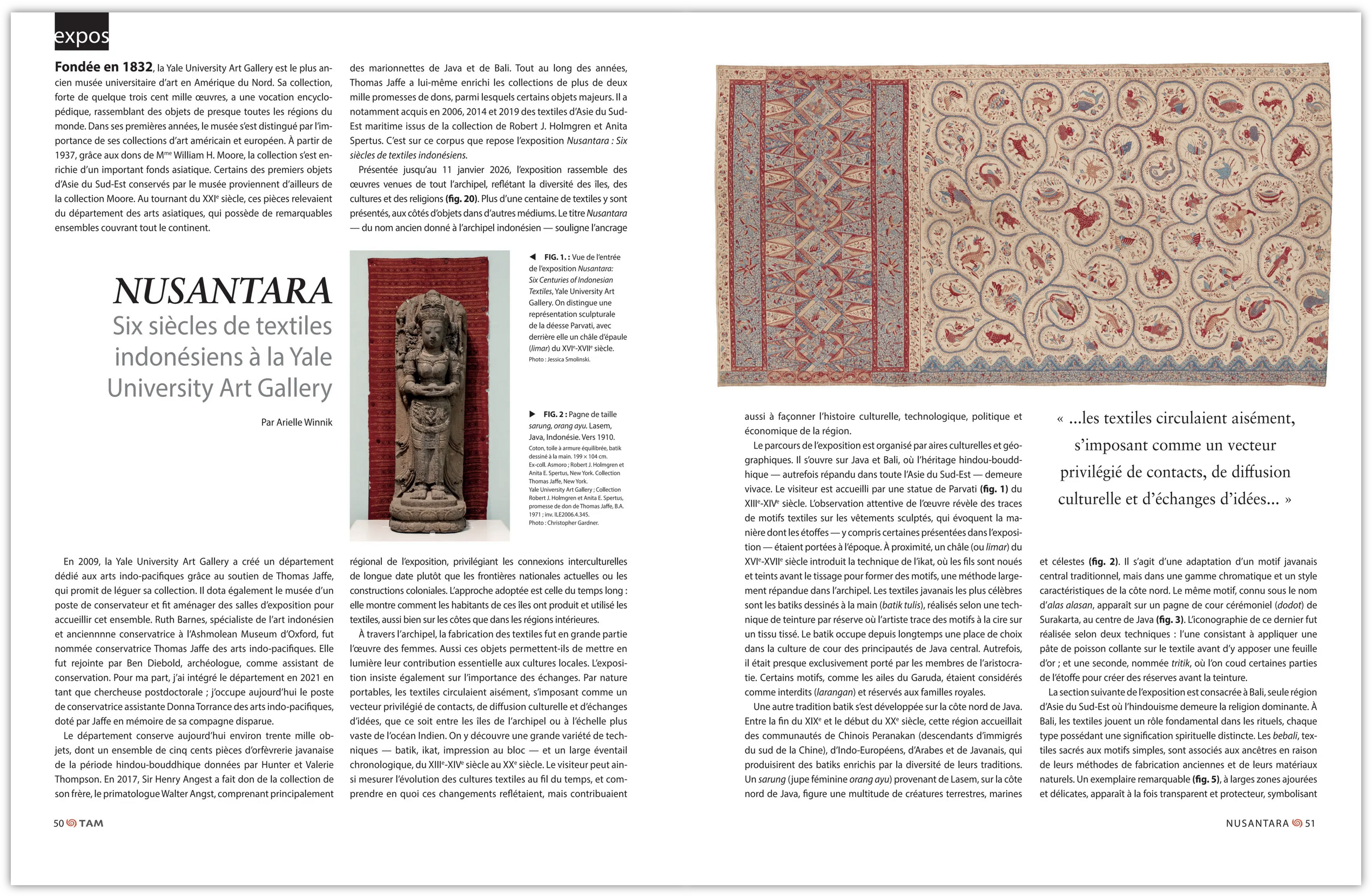 Nusantara. Six siècles de textiles indonésiens à la Yale University Art Gallery 