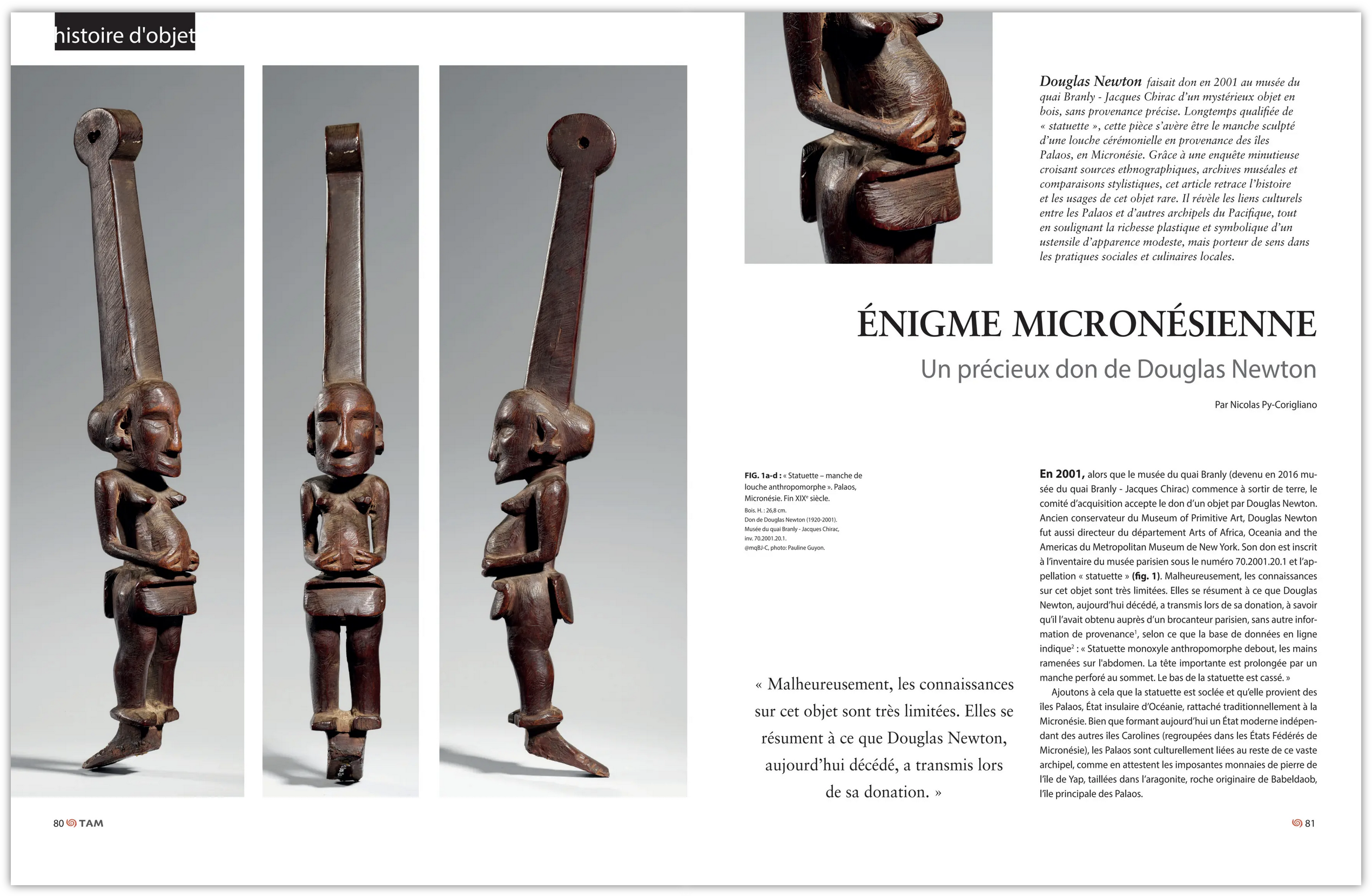 Enigme micronésienne. Un précieux don de Douglas Newton 